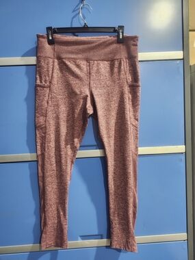 Member's Mark Heathered Mauve Athletic Leggings with Side Pockets Size L